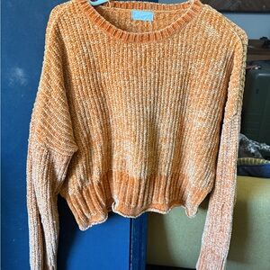 Altar'd State Vibrant Orange Crew Neck Sweater